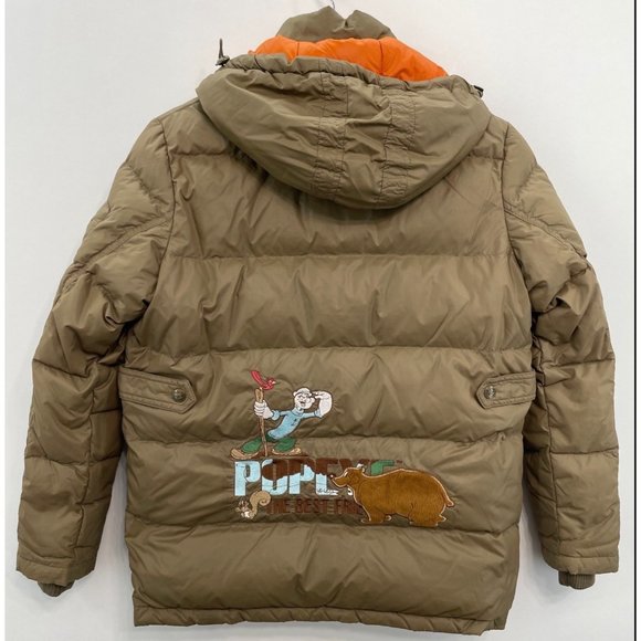 Popeye Jacket King Features Syndicate Puffer Down Embroidered Kids Tan Youth L - Picture 4 of 15